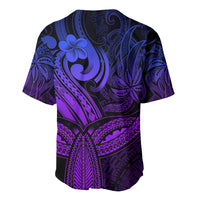Polynesia Baseball Jersey Whale Tale and Polynesian Sunset Plumeria Purple LT9 - Wonder Print Shop