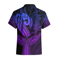 Polynesia Hawaiian Shirt Whale Tale and Polynesian Sunset Plumeria Purple - Wonder Print Shop