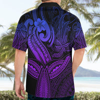 Polynesia Hawaiian Shirt Whale Tale and Polynesian Sunset Plumeria Purple - Wonder Print Shop