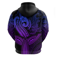 Polynesia Hoodie Whale Tale and Polynesian Sunset Plumeria Purple - Wonder Print Shop