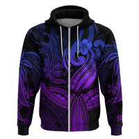 Polynesia Hoodie Whale Tale and Polynesian Sunset Plumeria Purple - Wonder Print Shop