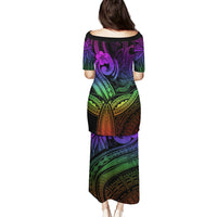 Polynesia Puletasi Whale Tale and Polynesian Sunset Plumeria Rainbow - Wonder Print Shop