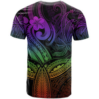Polynesia T Shirt Whale Tale and Polynesian Sunset Plumeria Rainbow - Wonder Print Shop