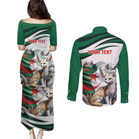 Algeria Fennec Fox Personalized Couples Matching Puletasi and Long Sleeve Button Shirt with Algerian Culture and Nature LT9 - Wonder Print Shop