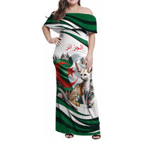 Algeria Fennec Fox Personalized Family Matching Off Shoulder Maxi Dress and Hawaiian Shirt with Algerian Culture and Nature LT9 - Wonder Print Shop