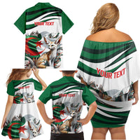 Algeria Fennec Fox Personalized Family Matching Off Shoulder Short Dress and Hawaiian Shirt with Algerian Culture and Nature LT9 - Wonder Print Shop