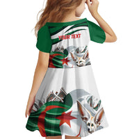 Algeria Fennec Fox Personalized Family Matching Short Sleeve Bodycon Dress and Hawaiian Shirt with Algerian Culture and Nature - Wonder Print Shop