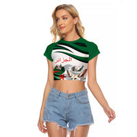 Algeria Fennec Fox Personalized Raglan Cropped T Shirt with Algerian Culture and Nature - Wonder Print Shop