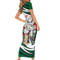 Algeria Fennec Fox Personalized Short Sleeve Bodycon Dress with Algerian Culture and Nature - Wonder Print Shop