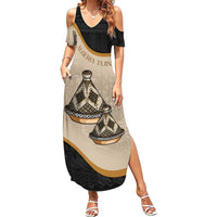 Algeria Tajine Dish Personalized Family Matching Summer Maxi Dress and Hawaiian Shirt with African Tribal Pattern - Wonder Print Shop