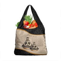 Algeria Tajine Dish Personalized Grocery Bag with African Tribal Pattern
