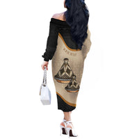 Algeria Tajine Dish Personalized Off The Shoulder Long Sleeve Dress with African Tribal Pattern - Wonder Print Shop