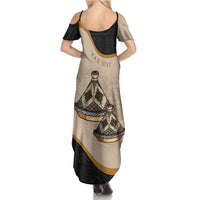Algeria Tajine Dish Personalized Summer Maxi Dress with African Tribal Pattern - Wonder Print Shop
