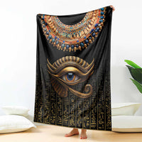 Egypt Eyes Of Horus Blanket with Egyptian Hieroglyphs