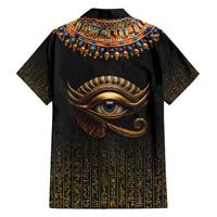 Egypt Eyes Of Horus Family Matching Off Shoulder Short Dress and Hawaiian Shirt with Egyptian Hieroglyphs LT9 - Wonder Print Shop