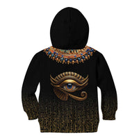 Egypt Eyes Of Horus Kid Hoodie with Egyptian Hieroglyphs - Wonder Print Shop