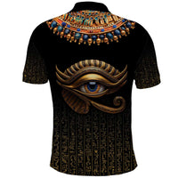 Egypt Eyes Of Horus Polo Shirt with Egyptian Hieroglyphs - Wonder Print Shop
