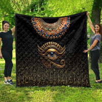 Egypt Eyes Of Horus Quilt with Egyptian Hieroglyphs - Wonder Print Shop