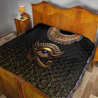 Egypt Eyes Of Horus Quilt with Egyptian Hieroglyphs - Wonder Print Shop