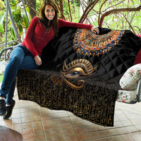 Egypt Eyes Of Horus Quilt with Egyptian Hieroglyphs - Wonder Print Shop