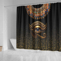 Egypt Eyes Of Horus Shower Curtain with Egyptian Hieroglyphs