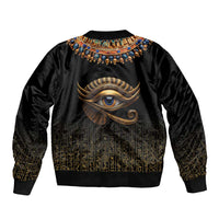 Egypt Eyes Of Horus Sleeve Zip Bomber Jacket with Egyptian Hieroglyphs - Wonder Print Shop