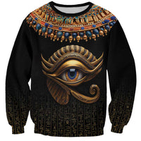 Egypt Eyes Of Horus Sweatshirt with Egyptian Hieroglyphs - Wonder Print Shop