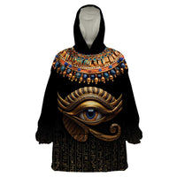 Egypt Eyes Of Horus Wearable Blanket Hoodie with Egyptian Hieroglyphs - Wonder Print Shop