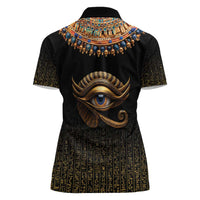 Egypt Eyes Of Horus Women Polo Shirt with Egyptian Hieroglyphs - Wonder Print Shop