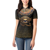 Egypt Eyes Of Horus Women Polo Shirt with Egyptian Hieroglyphs - Wonder Print Shop