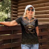 Egypt Eyes Of Horus Women Polo Shirt with Egyptian Hieroglyphs - Wonder Print Shop
