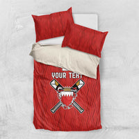 Custom Bahrain Cricket Bedding Set Coat of arms of Bahrain with Sporty Pattern LT9 - Wonder Print Shop