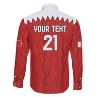 Custom Bahrain Cricket Family Matching Long Sleeve Bodycon Dress and Hawaiian Shirt Coat of arms of Bahrain with Sporty Pattern LT9 - Wonder Print Shop