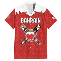 Custom Bahrain Cricket Hawaiian Shirt Coat of arms of Bahrain with Sporty Pattern - Wonder Print Shop