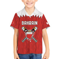 Custom Bahrain Cricket Hawaiian Shirt Coat of arms of Bahrain with Sporty Pattern - Wonder Print Shop