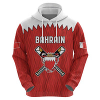 Custom Bahrain Cricket Hoodie Coat of arms of Bahrain with Sporty Pattern - Wonder Print Shop
