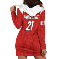 Custom Bahrain Cricket Hoodie Dress Coat of arms of Bahrain with Sporty Pattern - Wonder Print Shop