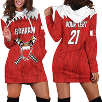 Custom Bahrain Cricket Hoodie Dress Coat of arms of Bahrain with Sporty Pattern - Wonder Print Shop