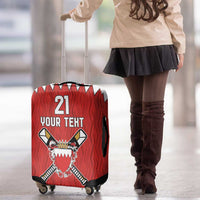 Custom Bahrain Cricket Luggage Cover Coat of arms of Bahrain with Sporty Pattern - Wonder Print Shop
