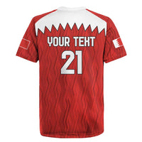 Custom Bahrain Cricket Rugby Jersey Coat of arms of Bahrain with Sporty Pattern - Wonder Print Shop