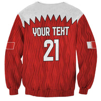 Custom Bahrain Cricket Sweatshirt Coat of arms of Bahrain with Sporty Pattern - Wonder Print Shop