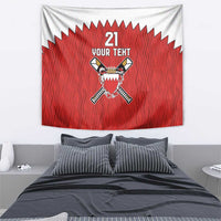 Custom Bahrain Cricket Tapestry Coat of arms of Bahrain with Sporty Pattern - Wonder Print Shop