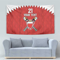 Custom Bahrain Cricket Tapestry Coat of arms of Bahrain with Sporty Pattern - Wonder Print Shop