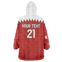 Custom Bahrain Cricket Wearable Blanket Hoodie Coat of arms of Bahrain with Sporty Pattern - Wonder Print Shop
