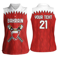 Custom Bahrain Cricket Women Sleeveless Polo Shirt Coat of arms of Bahrain with Sporty Pattern - Wonder Print Shop