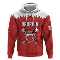 Custom Bahrain Cricket Zip Hoodie Coat of arms of Bahrain with Sporty Pattern - Wonder Print Shop