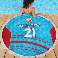 Custom Kuwait Cricket Beach Blanket Kuwayt Sporty Pattern LT9 - Wonder Print Shop