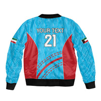 Custom Kuwait Cricket Bomber Jacket Kuwayt Sporty Pattern LT9 - Wonder Print Shop