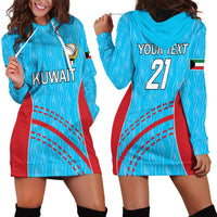 Custom Kuwait Cricket Hoodie Dress Kuwayt Sporty Pattern - Wonder Print Shop