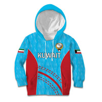 Custom Kuwait Cricket Kid Hoodie Kuwayt Sporty Pattern - Wonder Print Shop